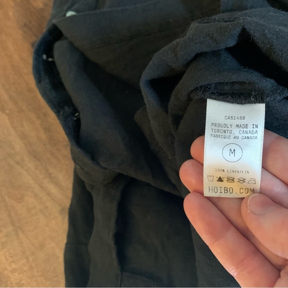 Hoibo Linen Shirt Dress in Black (size M/L) - Picture 6 of 7